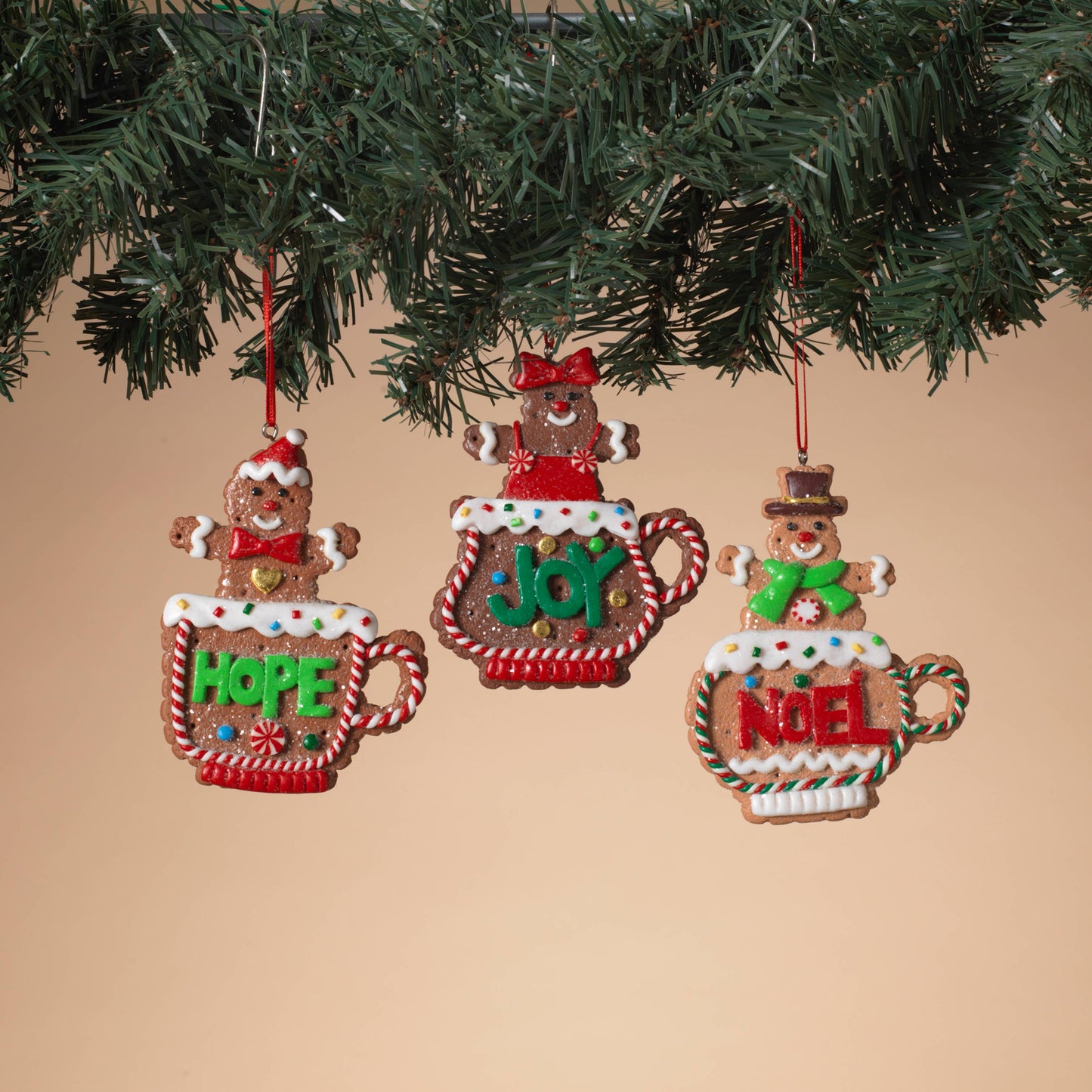 4"H Clay Dough Gingerbread Man in Mug Ornament