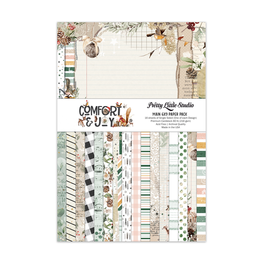 Pretty Little Studio - Comfort & Joy 6x9 Paper Pack | Woodland, Deer, Christmas