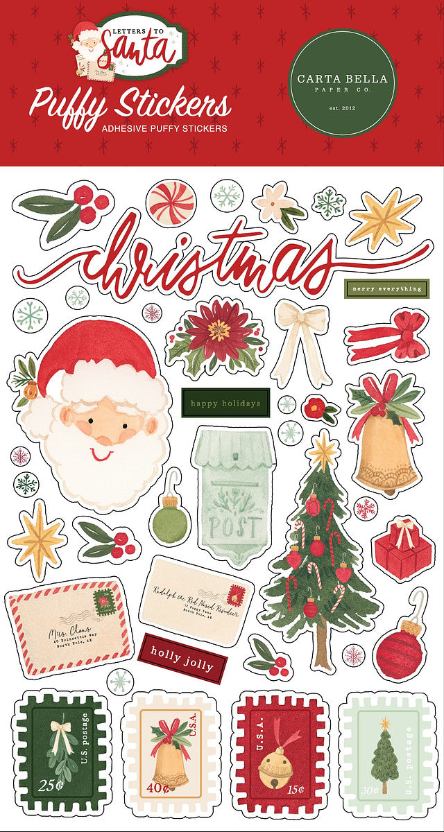 Letters To Santa Puffy Stickers-