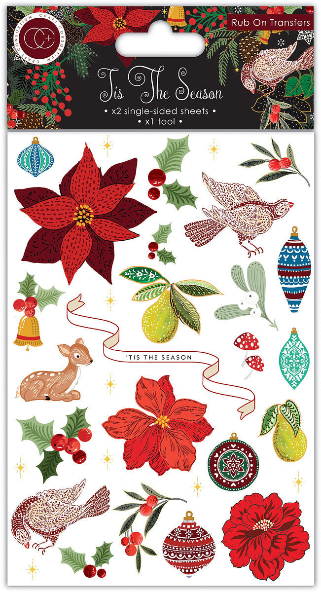 Craft Consortium Rub-On Transfers 2/Pkg-Tis The Season