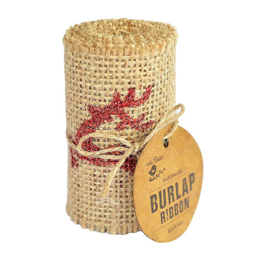 Little Birdie Burlap Glitter Roll Rudolph Reindeer 6cmX1m-Rudolph Reindeer