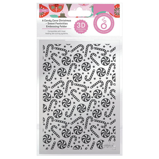 Tonic Studios 3D Embossing Folder-A Candy Cane Christmas