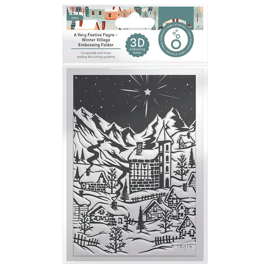 Tonic Studios 3D Embossing Folder-A Very Festive Fayre Winter Village