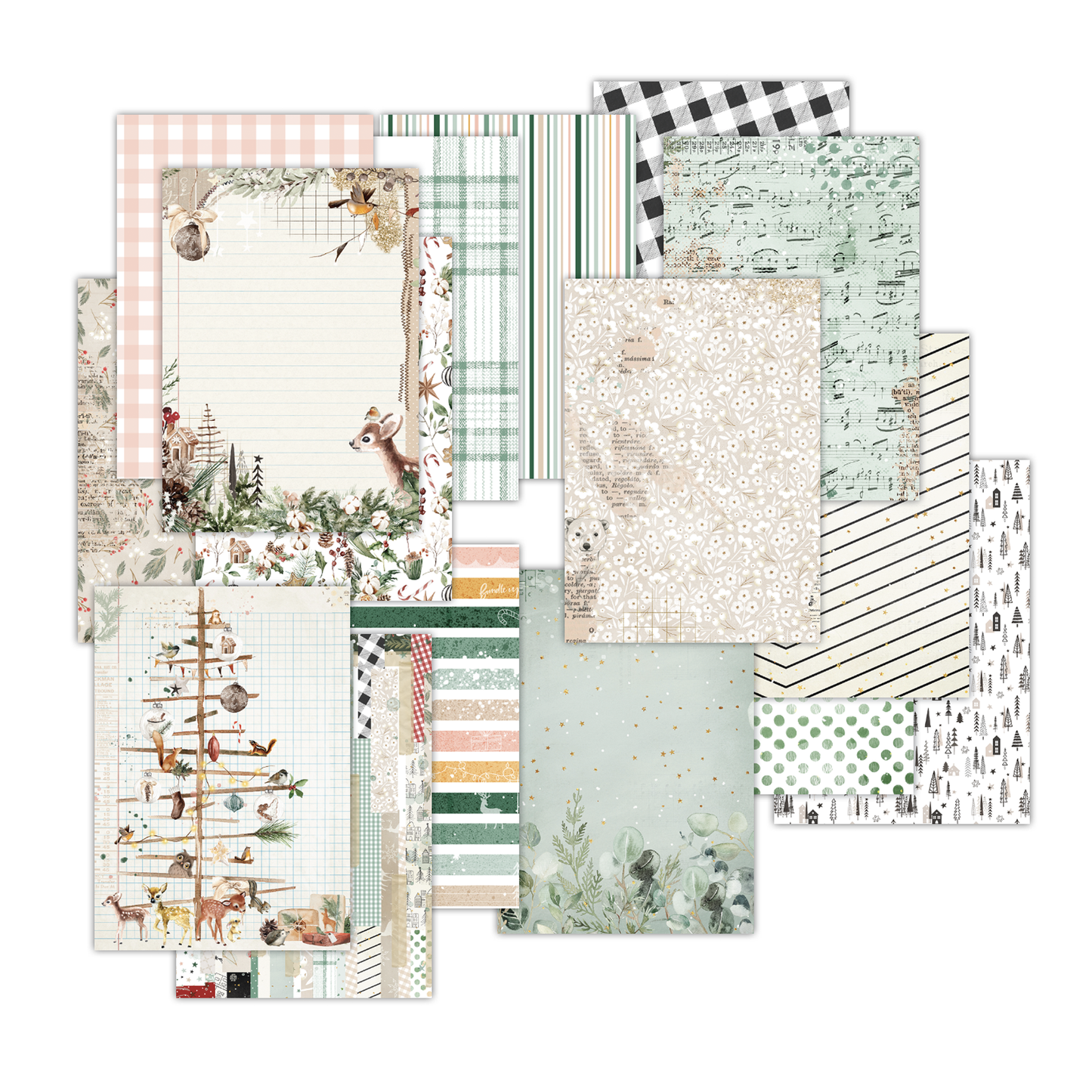 Pretty Little Studio - Comfort & Joy 6x9 Paper Pack | Woodland, Deer, Christmas