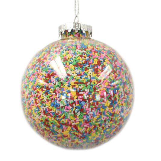 David Christopher's Collection - Sprinkle Filled Acrylic Ornament - Multi 4"