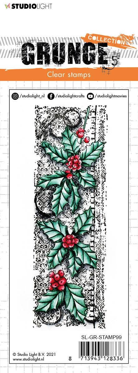 Ecstasy Crafts Distributing - SL Clear Stamp Christmas Branches Grunge 52x148x3mm 1 pc nr.99